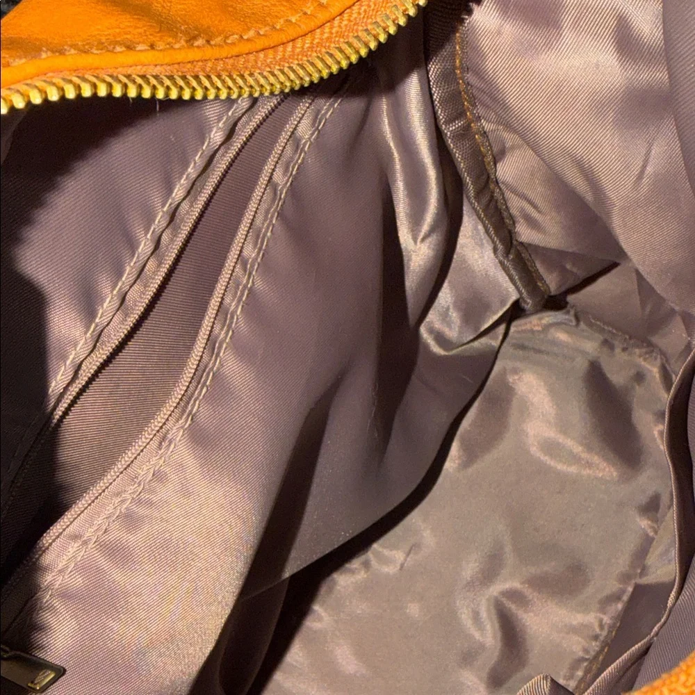 Caramel Vegan Leather Backpack with Colorful Strap